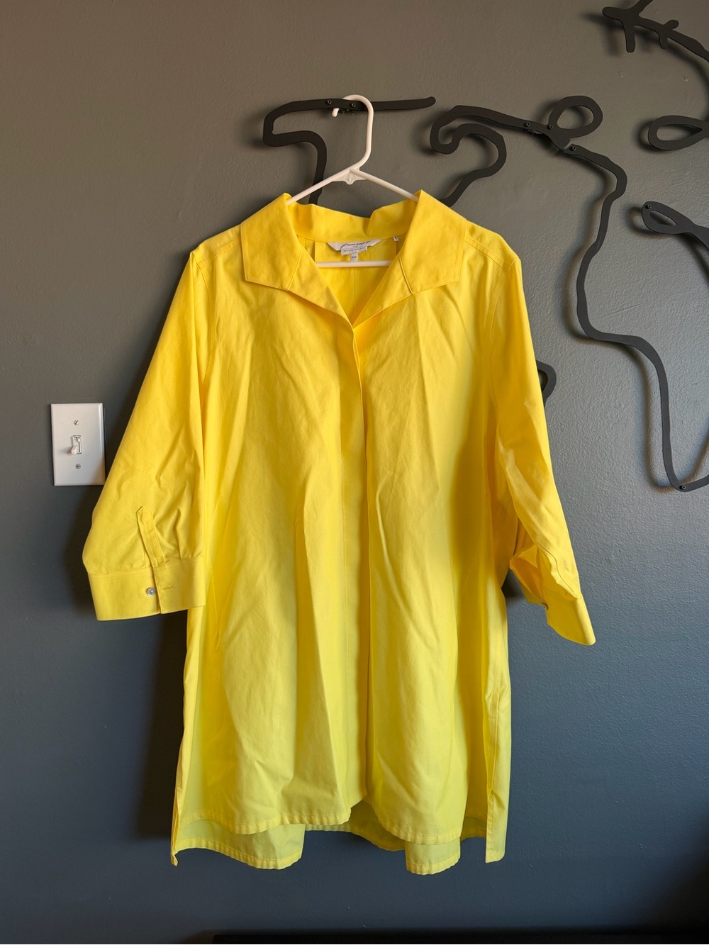 Foxcroft Yellow Womens Heritage Non-iron 100% cotton button-up shirt tunic